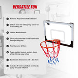 Indoor Mini Basketball Hoop Set &ndash; Door Mounted Backboard Kit with Ring & Ball - Top-Down View
