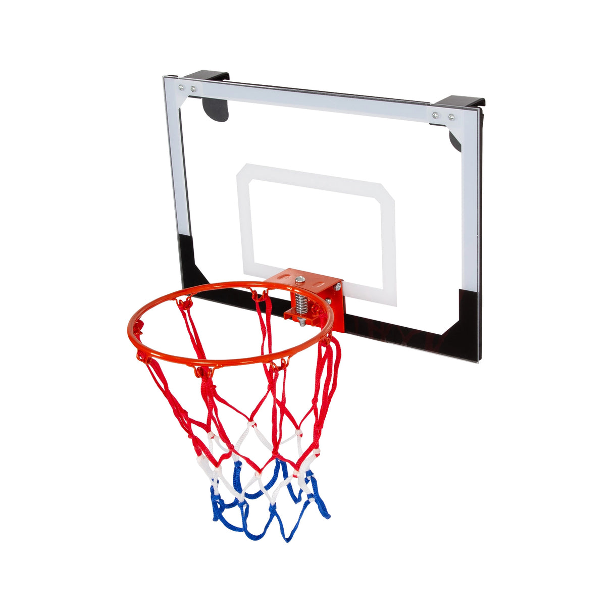 Indoor Mini Basketball Hoop Set &ndash; Door Mounted Backboard Kit with Ring & Ball