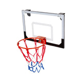 Indoor Mini Basketball Hoop Set &ndash; Door Mounted Backboard Kit with Ring & Ball - Rear View
