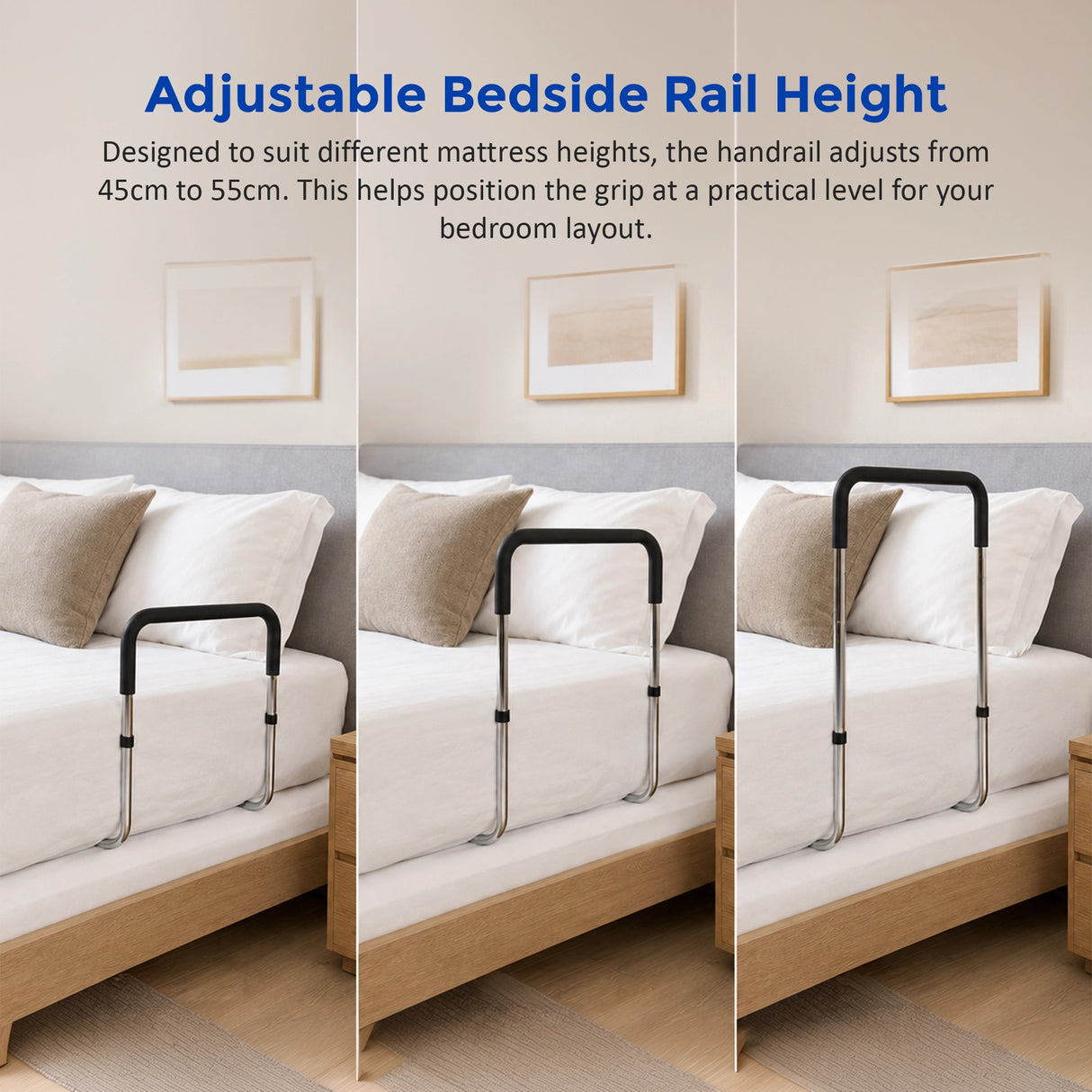 Bed Assist Adjustable Hand Rail &ndash; Sturdy Support Aid with 125kg Capacity for Seniors
