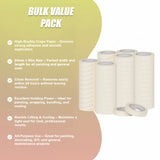 72 x White Masking Tape Rolls &ndash; 24mm x 50m Painters Adhesive Tape for Painting - Top-Down View