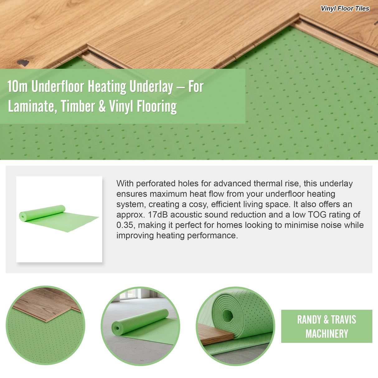 10m Underfloor Heating Underlay &ndash; For Laminate, Timber & Vinyl Flooring
