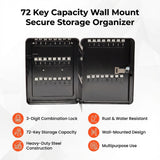 Key Cabinet Lock Box &ndash; 72 Key Capacity Wall Mount Secure Storage Organizer - Extra Image