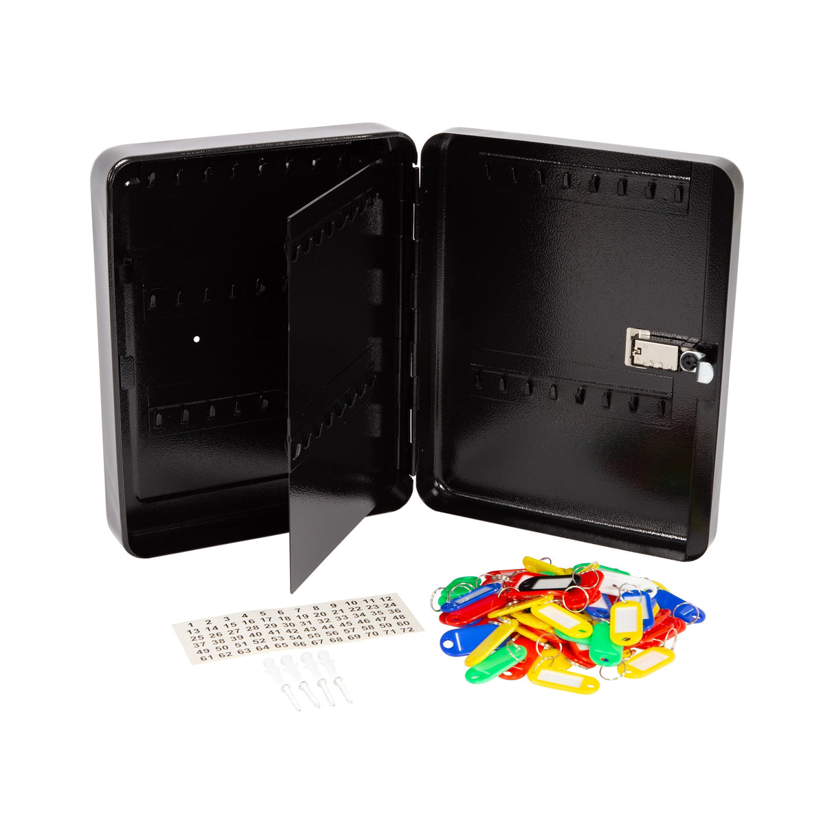 Key Cabinet Lock Box &ndash; 72 Key Capacity Wall Mount Secure Storage Organizer