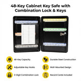 48-Key Cabinet Key Safe with Combination Lock & Keys &ndash; Wall Mounted Storage - Extra Image