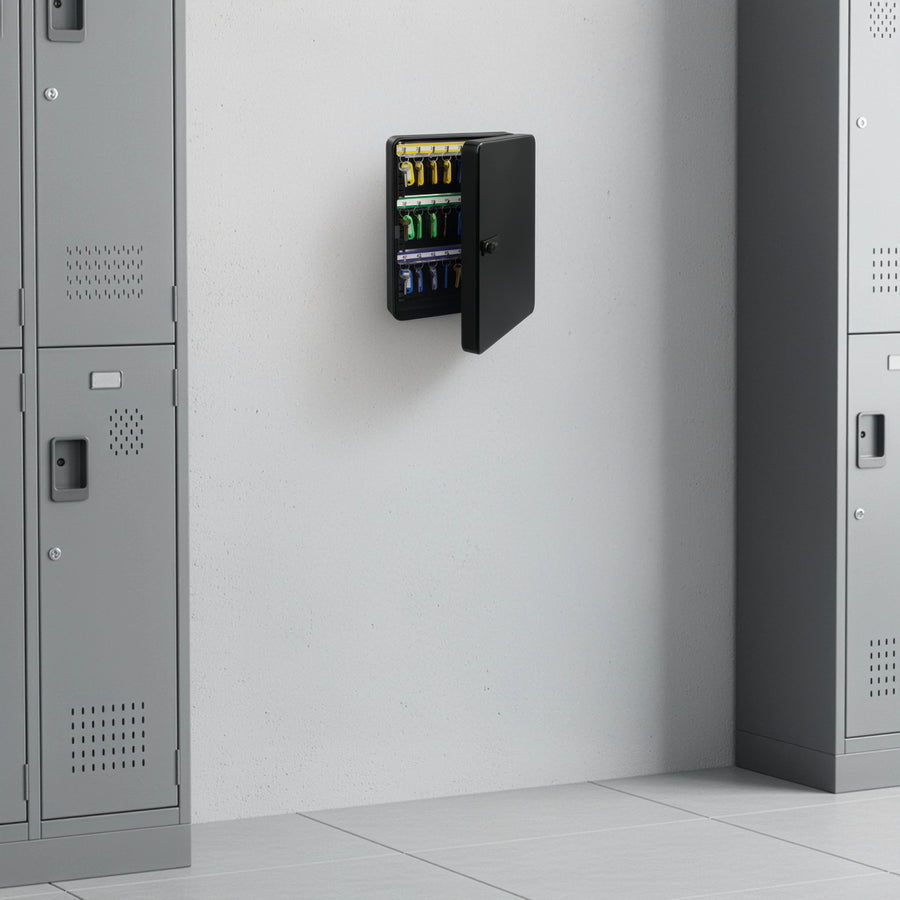 48-Key Cabinet Key Safe with Combination Lock & Keys &ndash; Wall Mounted Storage