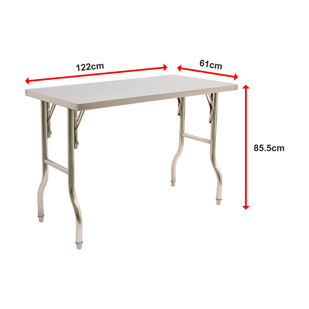 Stainless Steel Kitchen Bench Folding Commercial Prep Work Table 122x61cm