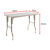 Stainless Steel Kitchen Bench Folding Commercial Prep Work Table 122x61cm