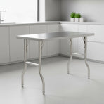 Stainless Steel Kitchen Bench Folding Commercial Prep Work Table 122x61cm