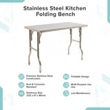 Stainless Steel Kitchen Bench Folding Commercial Prep Work Table 122x61cm