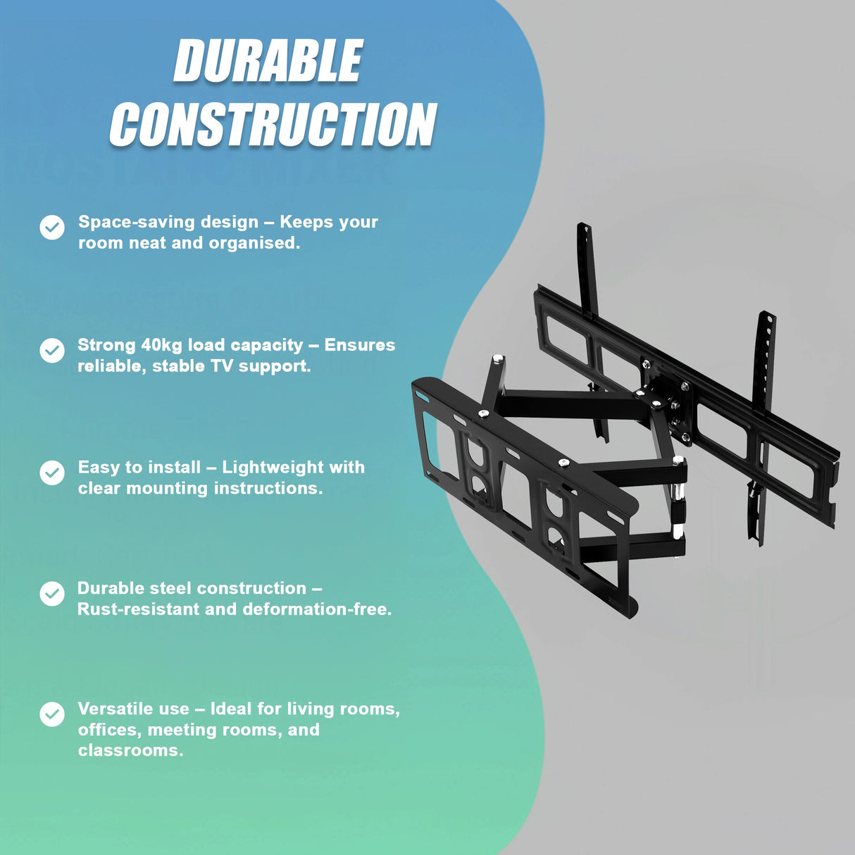 32&ndash;75" TV Full Motion Wall Mount Bracket &ndash; Swivel & Tilt Adjustable Flat Screen Holder