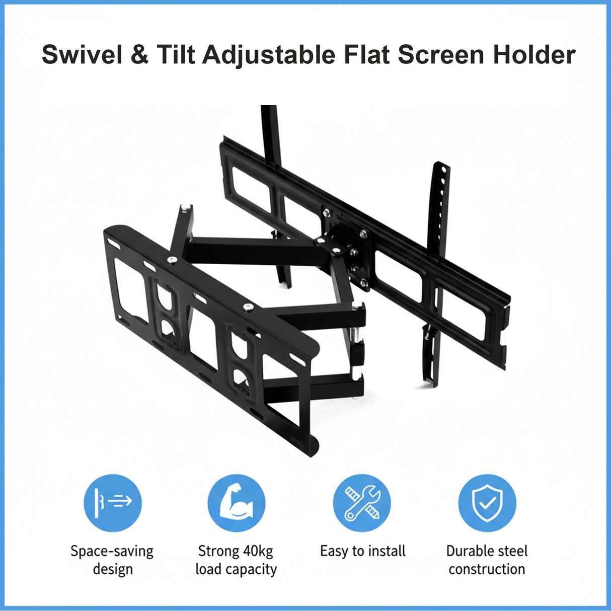 32&ndash;75" TV Full Motion Wall Mount Bracket &ndash; Swivel & Tilt Adjustable Flat Screen Holder