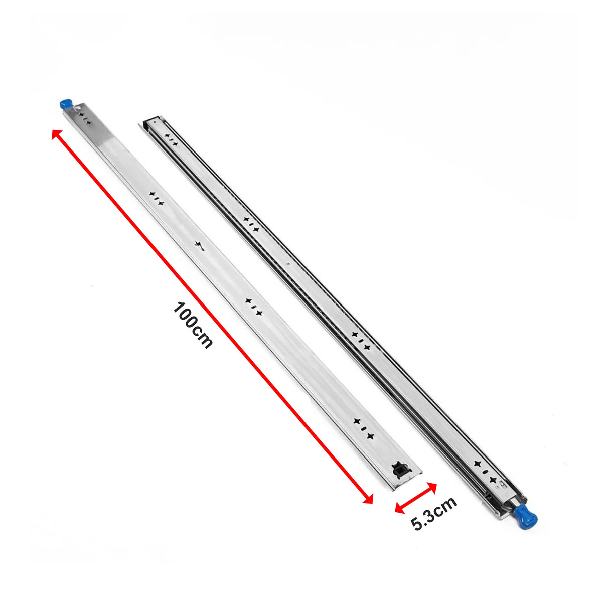 100cm Drawer Runners Pair &ndash; Heavy Duty 100kg Locking Slide Rails