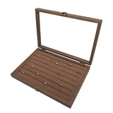 Wooden Jewellery Storage Box &ndash; Organiser Case for Rings, Earrings & Accessories - Top-Down View