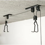 Heavy Duty Bike Hoist Pulley Lift &ndash; Garage Ceiling Bicycle Storage Rack w/ Lock