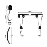 Heavy Duty Bike Hoist Pulley Lift &ndash; Garage Ceiling Bicycle Storage Rack w/ Lock - Extra Image