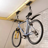 Heavy Duty Bike Hoist Pulley Lift &ndash; Garage Ceiling Bicycle Storage Rack w/ Lock