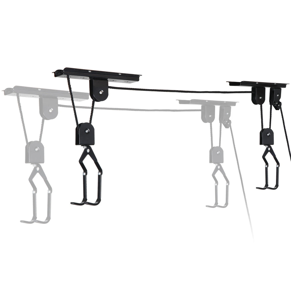 Heavy Duty Bike Hoist Pulley Lift &ndash; Garage Ceiling Bicycle Storage Rack w/ Lock