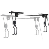 Heavy Duty Bike Hoist Pulley Lift &ndash; Garage Ceiling Bicycle Storage Rack w/ Lock - Rear View