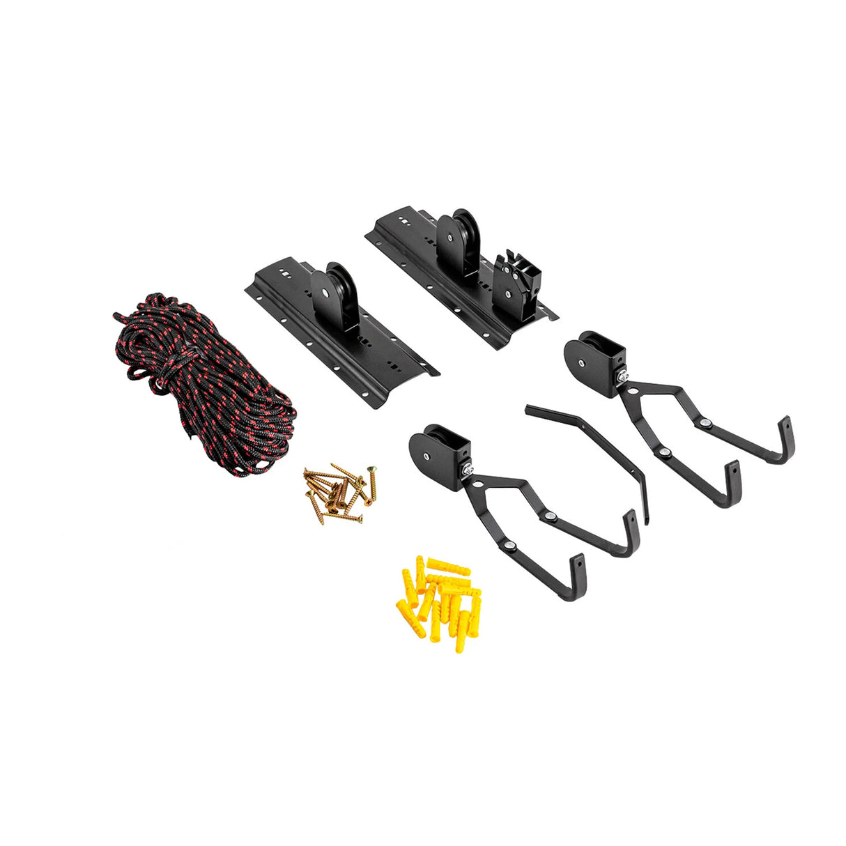 Heavy Duty Bike Hoist Pulley Lift &ndash; Garage Ceiling Bicycle Storage Rack w/ Lock