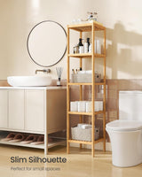5 Tier Bookshelf Storage Bookcase Shelving Unit for Home Office - Front View