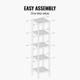 5 Tier Bookshelf Storage Bookcase Shelving Unit for Home Office