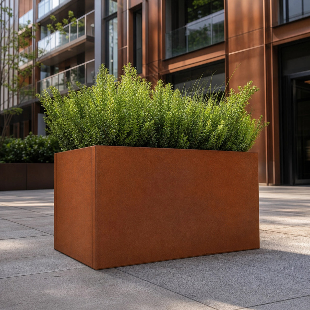 Corten Steel Planter Box 62x40x39cm Outdoor Garden Raised Bed Rust Finish