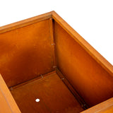 Corten Steel Planter Box 62x40x39cm Outdoor Garden Raised Bed Rust Finish - Close-Up Angle