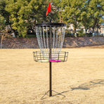 Disc Golf Basket 24 Chain Portable Target with 6 Discs Set