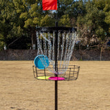 Disc Golf Basket 24 Chain Portable Target with 6 Discs Set - Side View