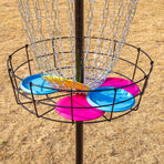 Disc Golf Basket 24 Chain Portable Target with 6 Discs Set