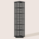 360 Rotating Bookshelf Bamboo Storage Display Rack Shelving in Black - Top-Down View