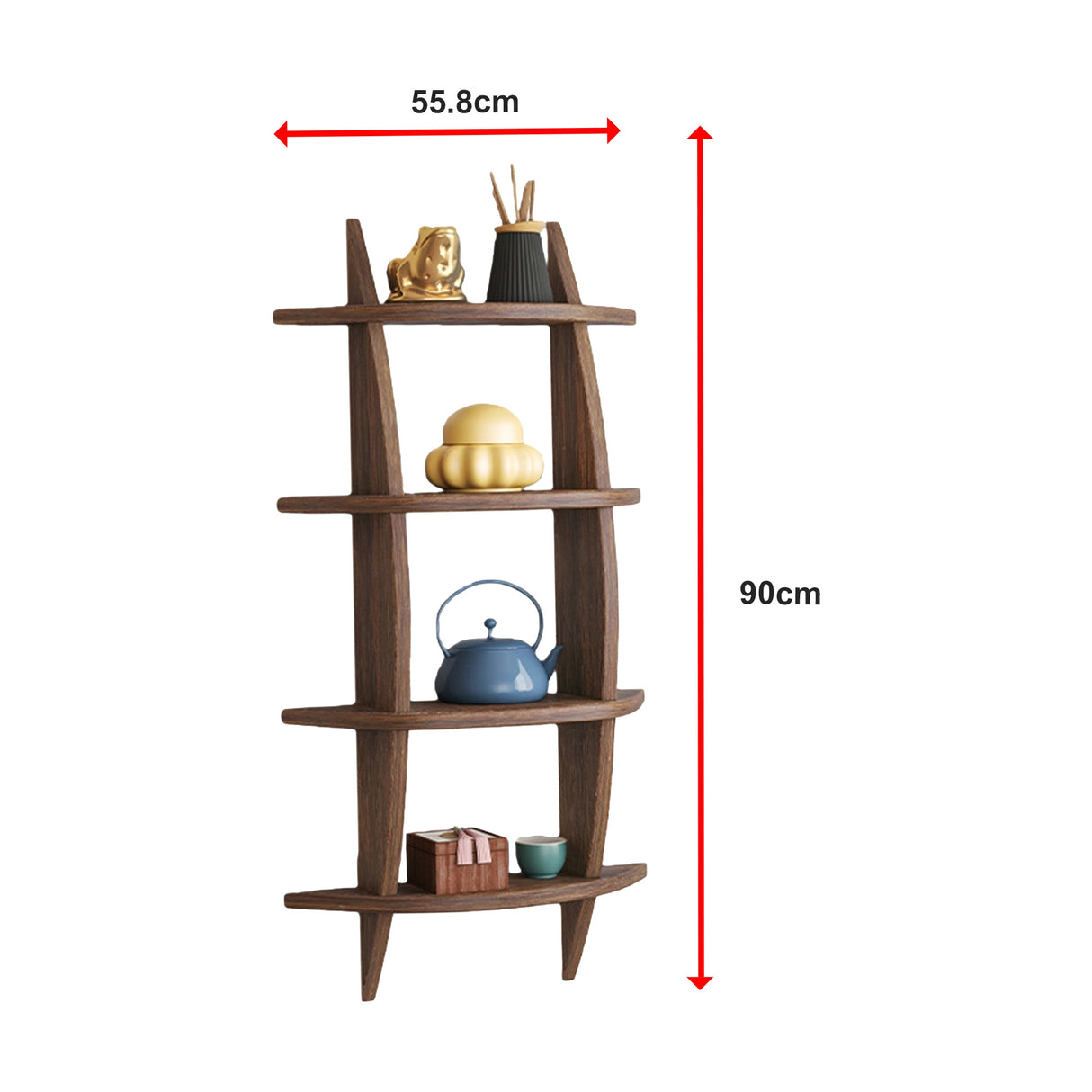 Wall Mounted Solid Wood Shelf Display Stand for Home & Office