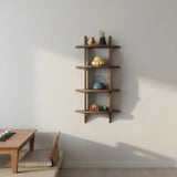 Wall Mounted Solid Wood Shelf Display Stand for Home & Office - Front View