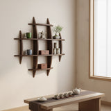 90x90cm Solid Wood Wall Mounted Display Shelf Antique Style Decor