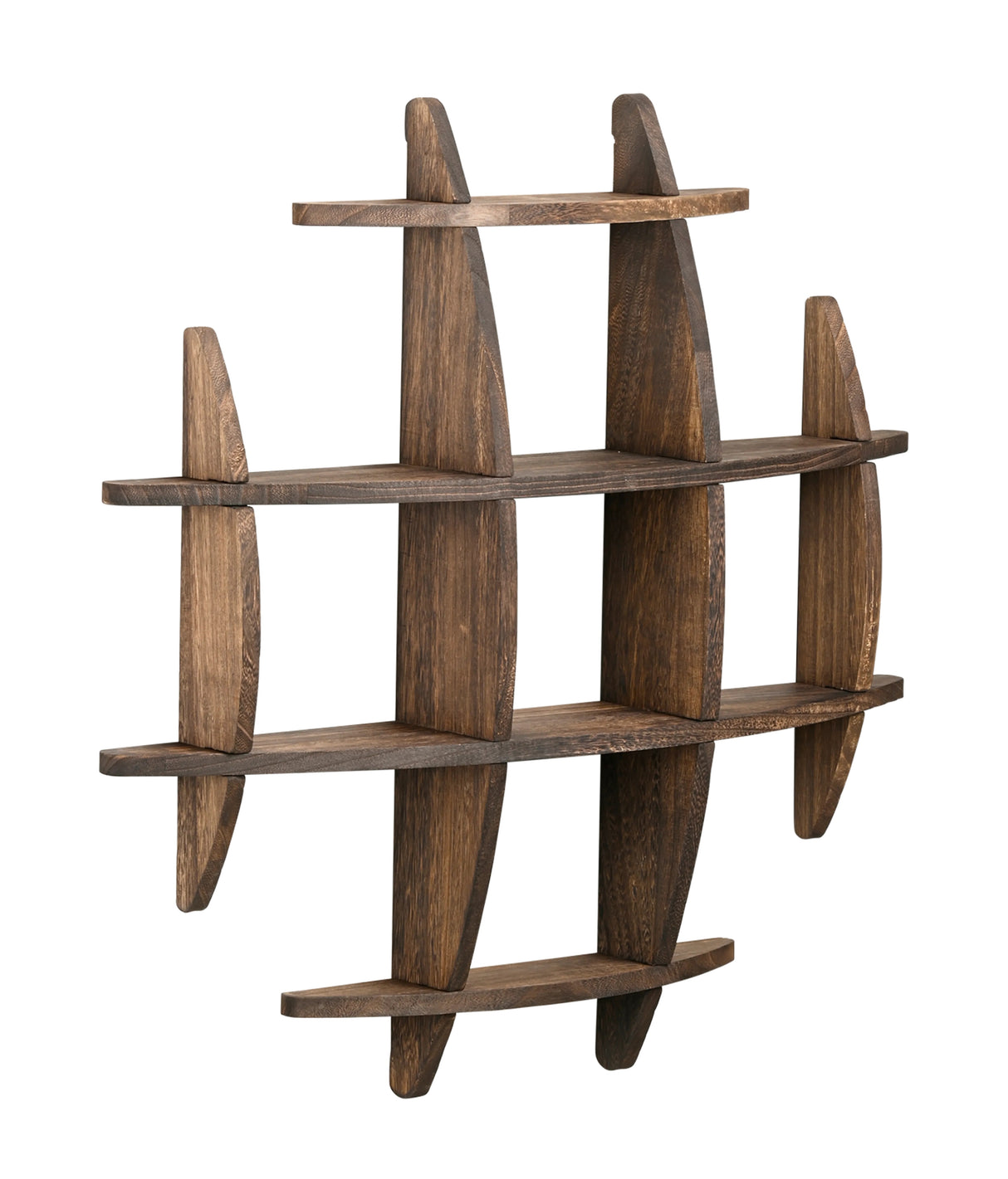 90x90cm Solid Wood Wall Mounted Display Shelf Antique Style Decor