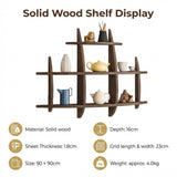 90x90cm Solid Wood Wall Mounted Display Shelf Antique Style Decor