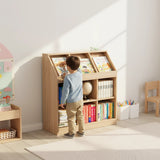 Slanted Top Bookcase Bookshelf Classroom Storage Cabinet