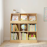 Slanted Top Bookcase Bookshelf Classroom Storage Cabinet - Side View