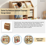 Slanted Top Bookcase Bookshelf Classroom Storage Cabinet