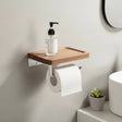 Toilet Paper Holder with Shelf Wall Mounted Bathroom Storage