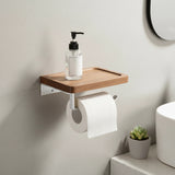 Toilet Paper Holder with Shelf Wall Mounted Bathroom Storage