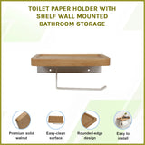 Toilet Paper Holder with Shelf Wall Mounted Bathroom Storage - 45-Degree Angle