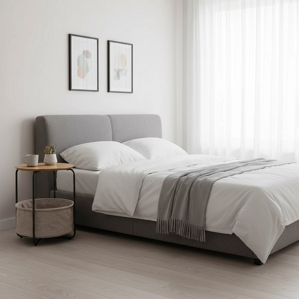 Modern Bedside Table Nightstand Storage for Bedroom or Living Room