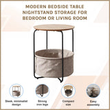 Modern Bedside Table Nightstand Storage for Bedroom or Living Room - Close-Up Angle