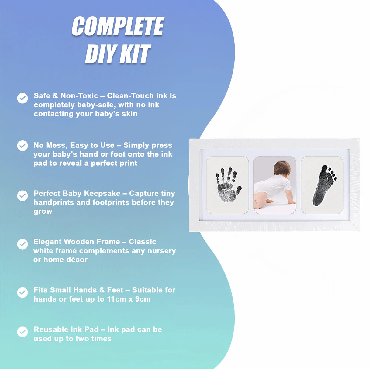 Baby Hand & Footprint Kit - Photo Frame DIY Keepsake Impression