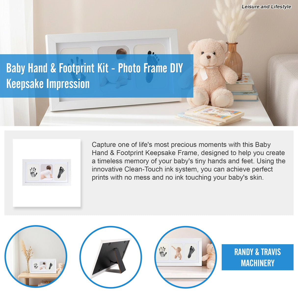 Baby Hand & Footprint Kit - Photo Frame DIY Keepsake Impression