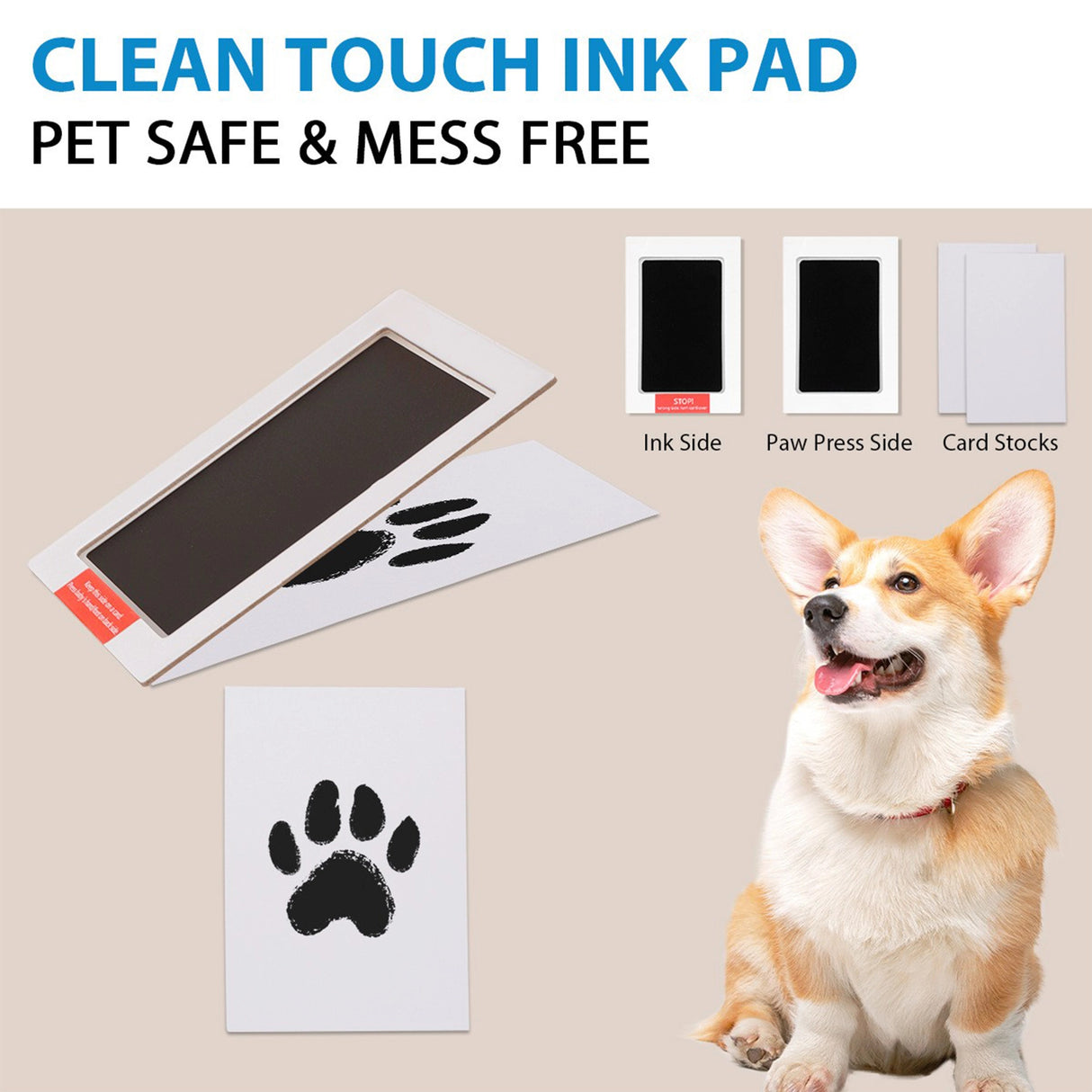 Pet Paw Print Kit DIY Photo Frame for Dogs & Cats Keepsake