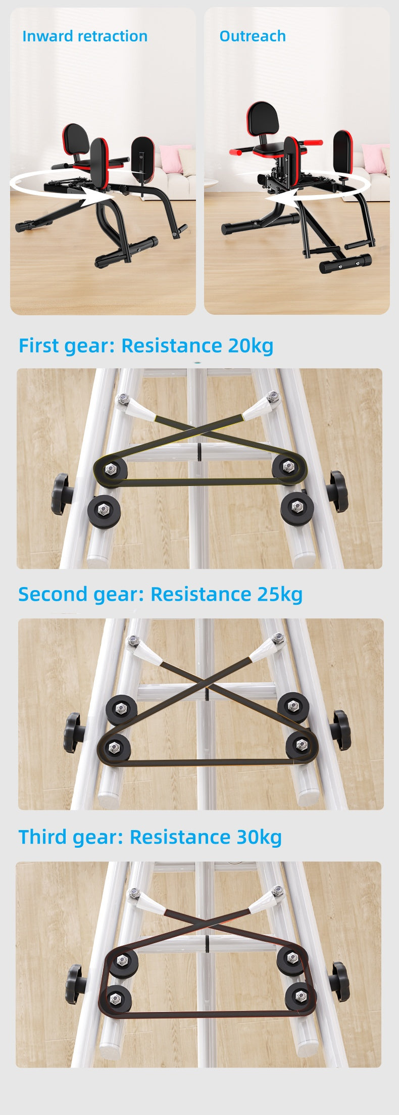 Hip Abductor Machine Glute & Thigh Trainer for Home Gym Workouts