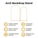 Arch Backdrop Stand with White & Yellow Cover Set for Weddings Events